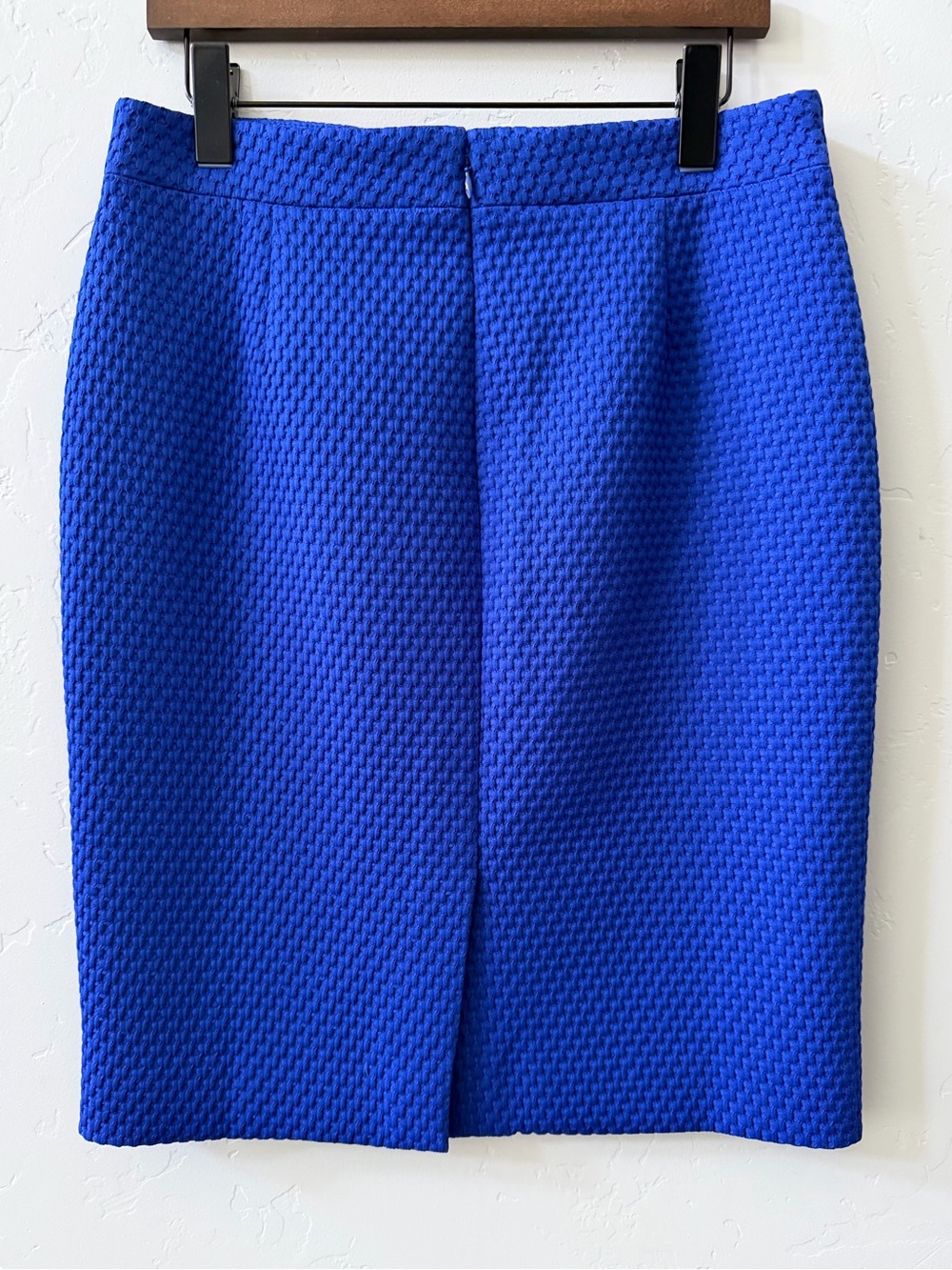 J.Crew No. 2 Pencil Skirt Size 8 Cobalt Blue Textured Office Workwear Preppy - Picture 3 of 10